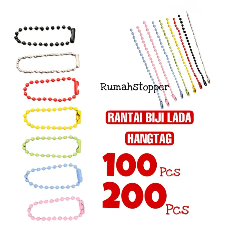 Rantai biji lada / Rantai label / tali hangtag isi 200pcs
