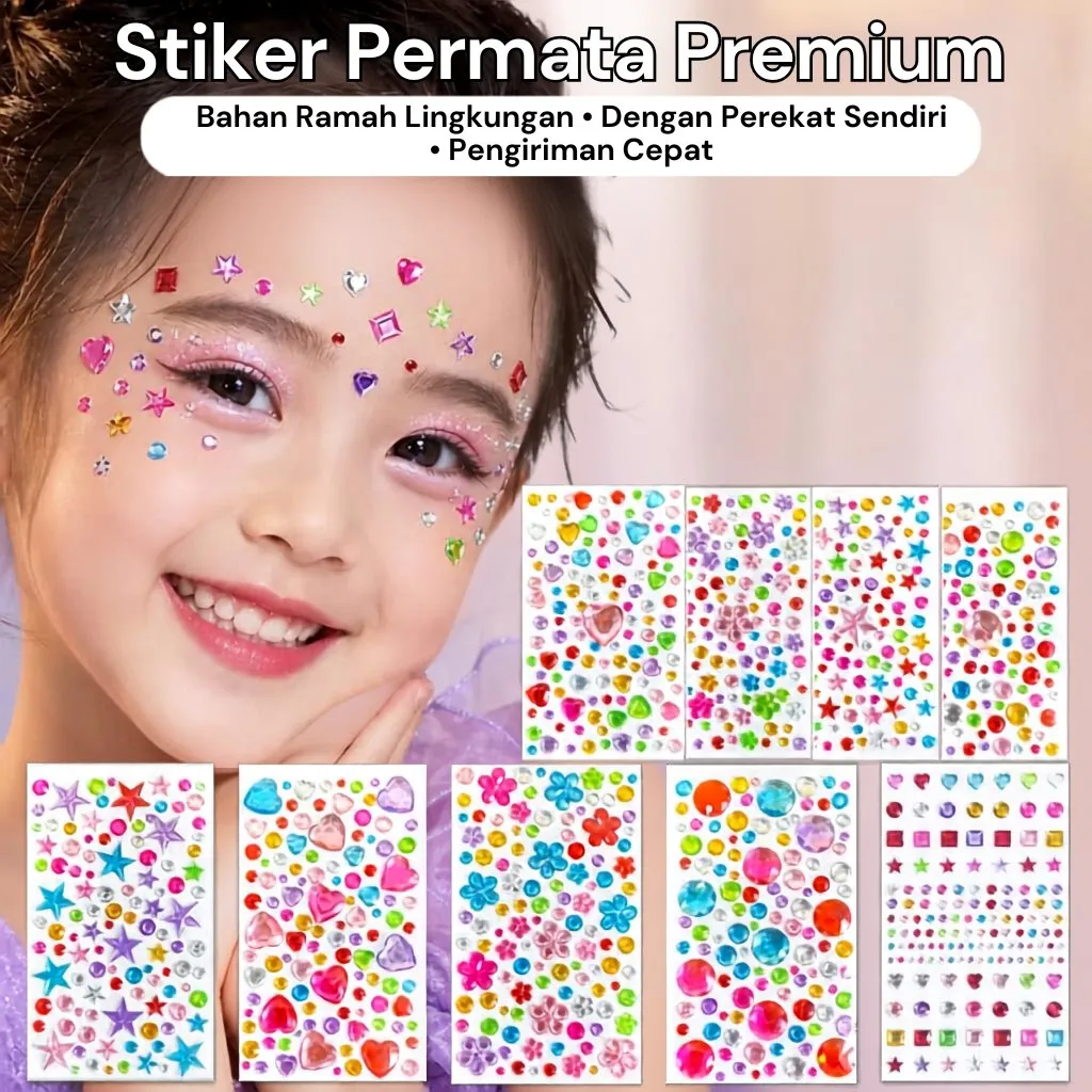 Diy Stiker kristal manik-manik 3D cantik / stiker manik yang bisa tempel di muka hp dan lainnya / souvenir kecantikan