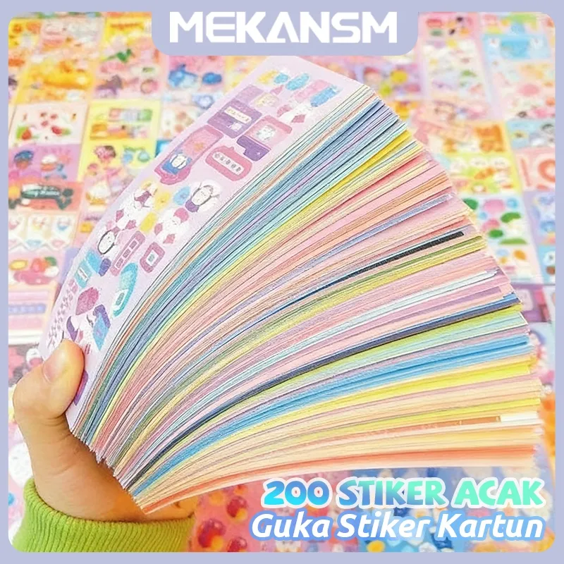 MEKANSM 200 Lembar!!! Stiker Diy Dekorasi Random Lucu aesthetic isi 20 Lembar 60 Lembar 100 Lembar 200 Lembar