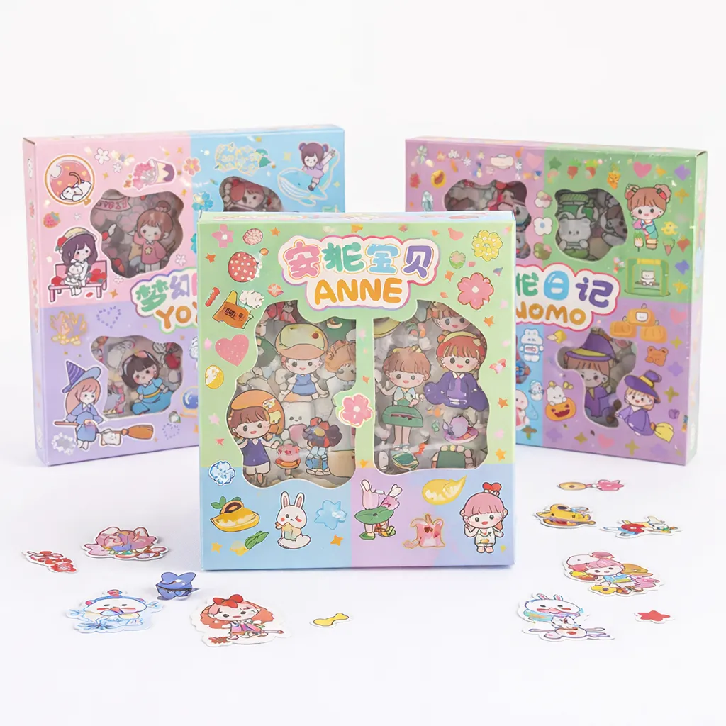 Stiker Anak 100 Pcs Labubu Kuromi Melody Cinnamonrol Superhero Momo Princess Harry Potter