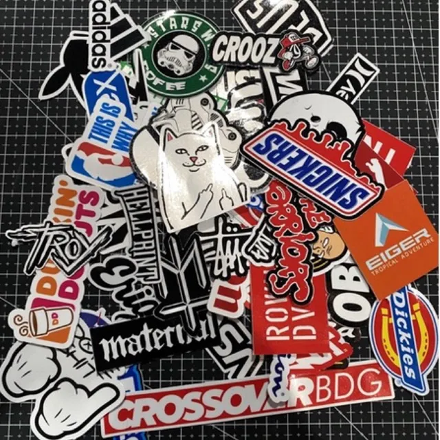 61 Pcs Sticker Pack Mix Brand & Logo - Bahan Graftac Laminasi Anti Air (Sudah Dipotong)