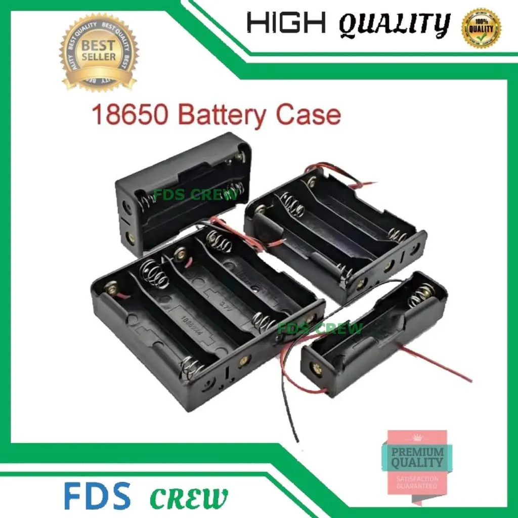 Case Holder Baterai Box 3 X 18650 Dengan Kabel 1234 Slot SERI