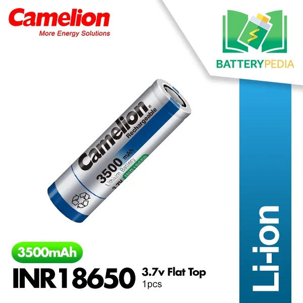 Camelion Rechargeable Li-ion Battery INR18650 3.7V 3500mAh FLAT TOP | Baterai Lithium INR 18650 1pcs