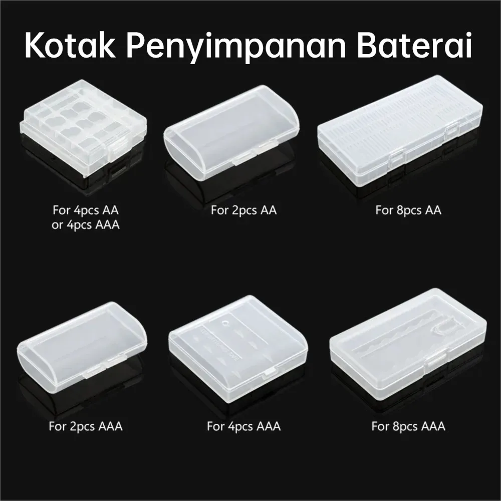 Case Baterai Transparan Untuk AA AAA Kotak Penyimpanan Baterai AA/AAA 14500 Box Battery Bening- COD