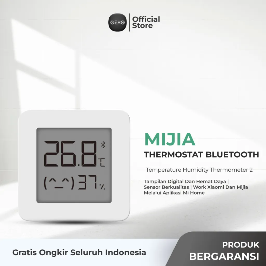 Xiaomi Mijia Thermometer Thermostat Hygrometer 2 Bluetooth LYWSD03MMC Humidity Pengukur Suhu & Kelembaban Ruangan Smart Sensor