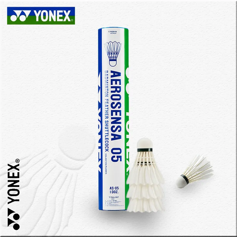 Official Authentic  YONEX Unix AS05 Badminton 12 Pack Duck Feather Durable King Training Competition Special Ball Flight Stability
