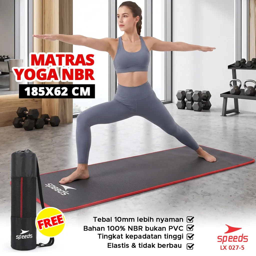 SPEEDS Matras Yoga NBR Tebal 10mm Premium Alas Olahraga Yoga Karpet Mat Spons Gym 027-5