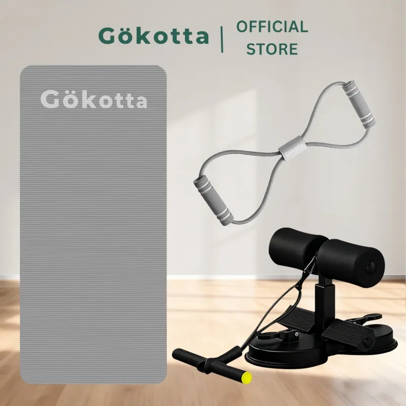 GOKOTTA Bundling Yoga & Fitness: Matras Yoga + Yoga Strap + Sit Up Bar Portable | Cocok untuk Pemula