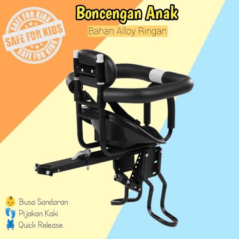 Boncengan Sepeda Anak Depan Alloy 0-8 Tahun Quick Rail MTB Lipat