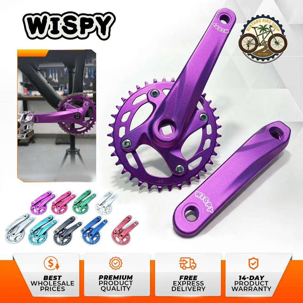 Crank WISPY Alloy 36T Crankset Sepeda As Besar Alloy Sepeda MTB Kalcer Commuter Bike Gravel Sepeda Lipat BMX Federal Surly Minivelo