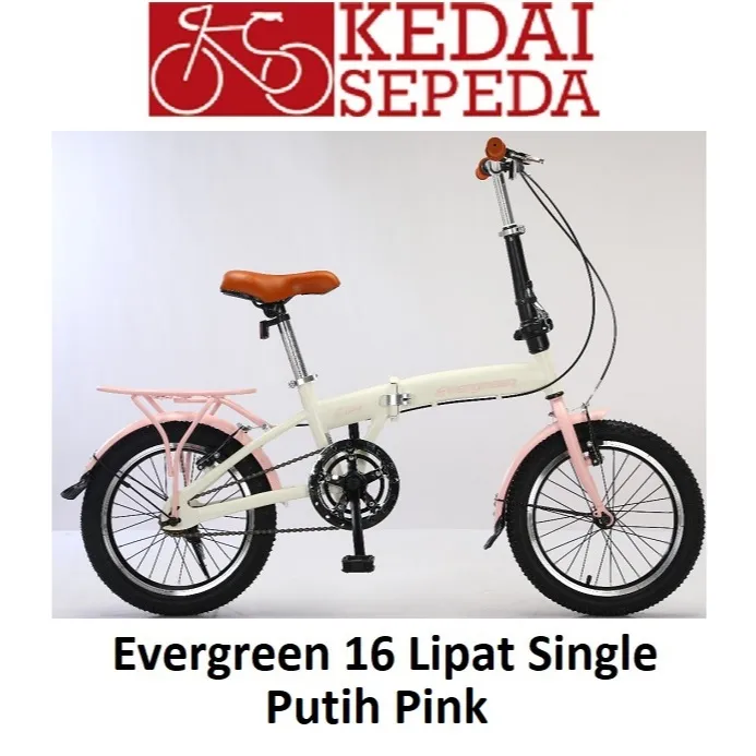 Sepeda Lipat 16 Anak & Dewasa Evergreen Single Speed