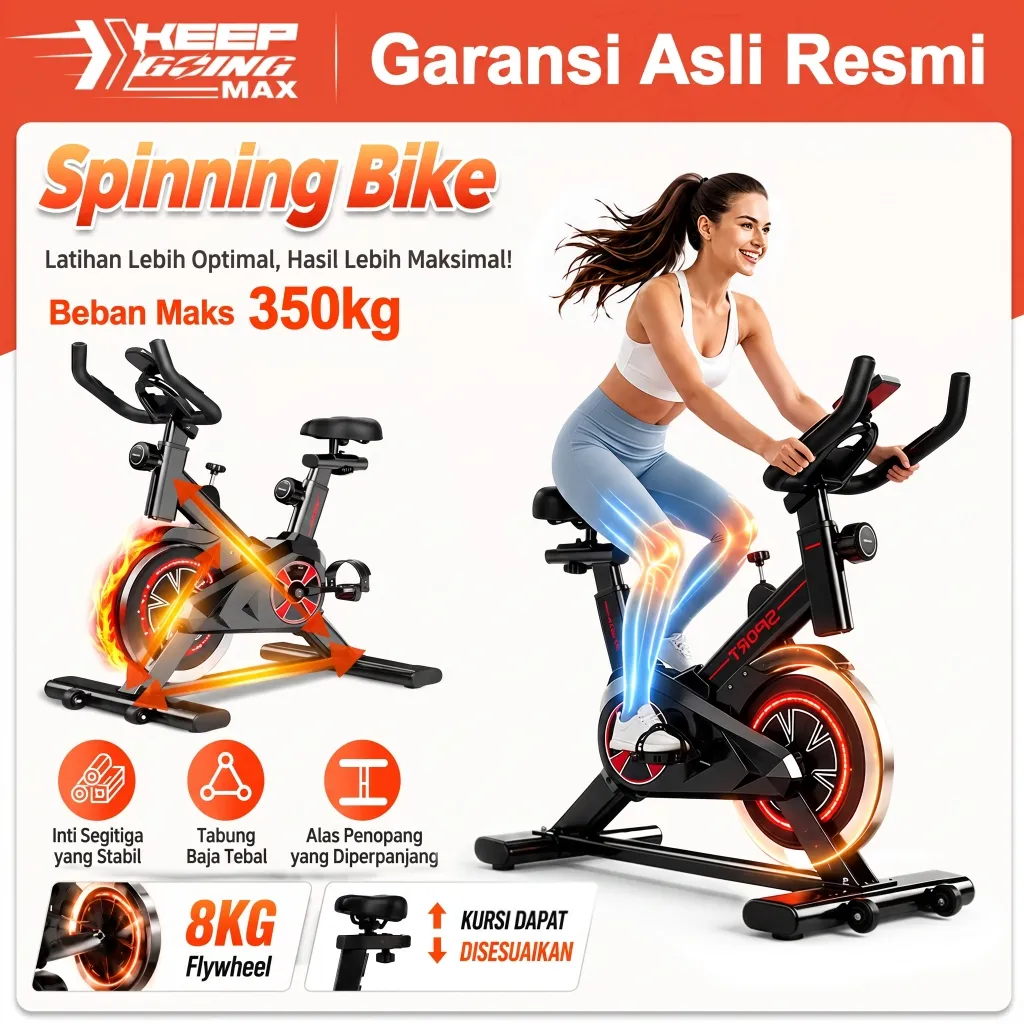 Keep Going Max-Sepeda Statis Kebugaran Rumah Senyap, Sepeda Kaki Dalam Ruangan, Alat Latihan Kebugaran