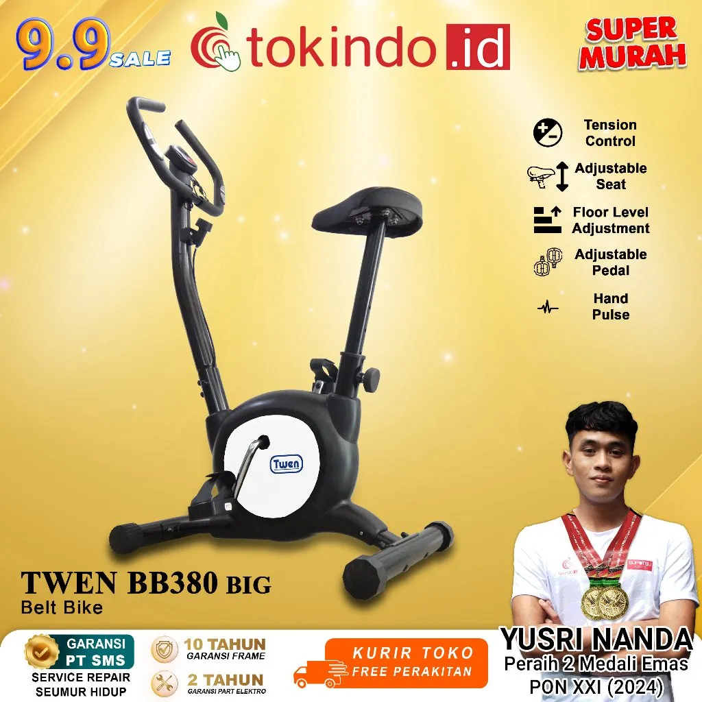 Sepeda Statis Twen BB379 Big BB380 Big / Exercise Bike / Belt Bike / Fitness / Alat Olahraga / Gym