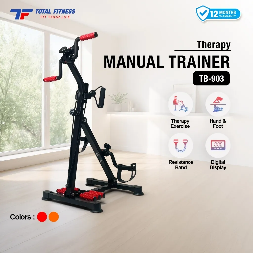 TOTAL FITNESS Manual Trainer Terapi Sepeda Statis Mini Multifungsi Alat Olahraga & Terapi Kaki Tangan Portable TB-903