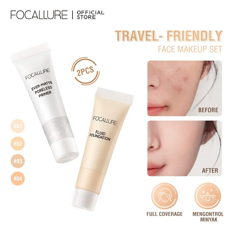 FOCALLURE Foundation Primer Paket Percobaan 5g Mini Size