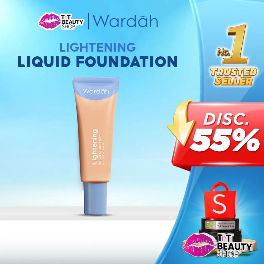Wardah Lightening Liquid Foundation 6ml - 25ml - SPF 40 PA+++ | Tnt Beauty Shop