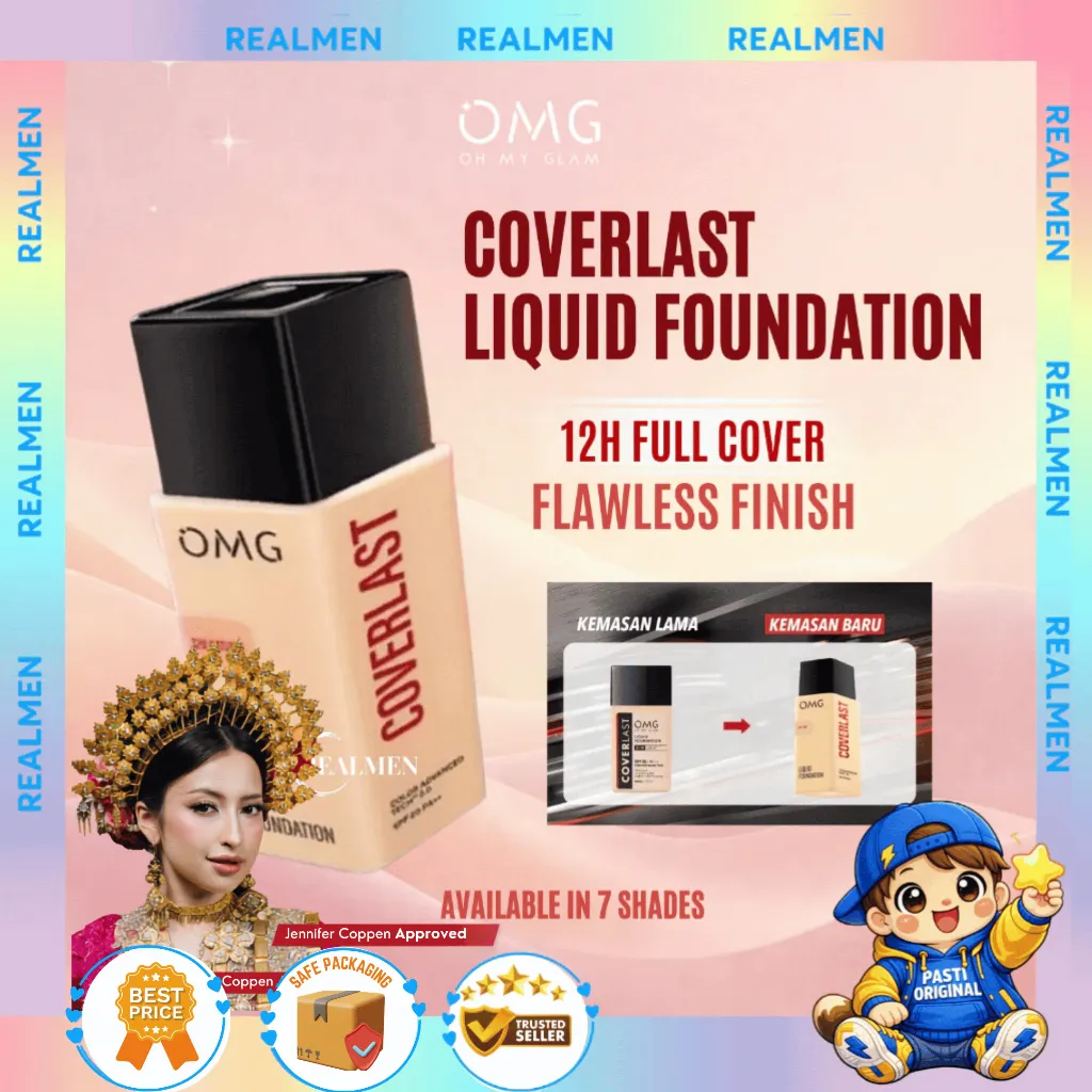 OMG Oh My Glam Coverlast Liquid Foundation SPF 20 PA++ 25ml / ALAS BEDAK / FOUNDATION OMG