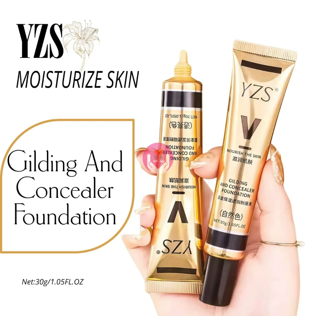 YZS FOUNDATION GILDING & CONCEALER LIQUID FOUNDATION FULL COVERAGE ANTI AIR & TAHAN LAMA