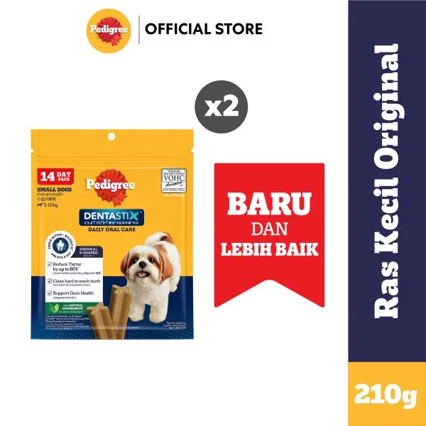 PEDIGREE Dentastix Snack Anjing Dewasa Kecil - Original 210g (2 Pack)