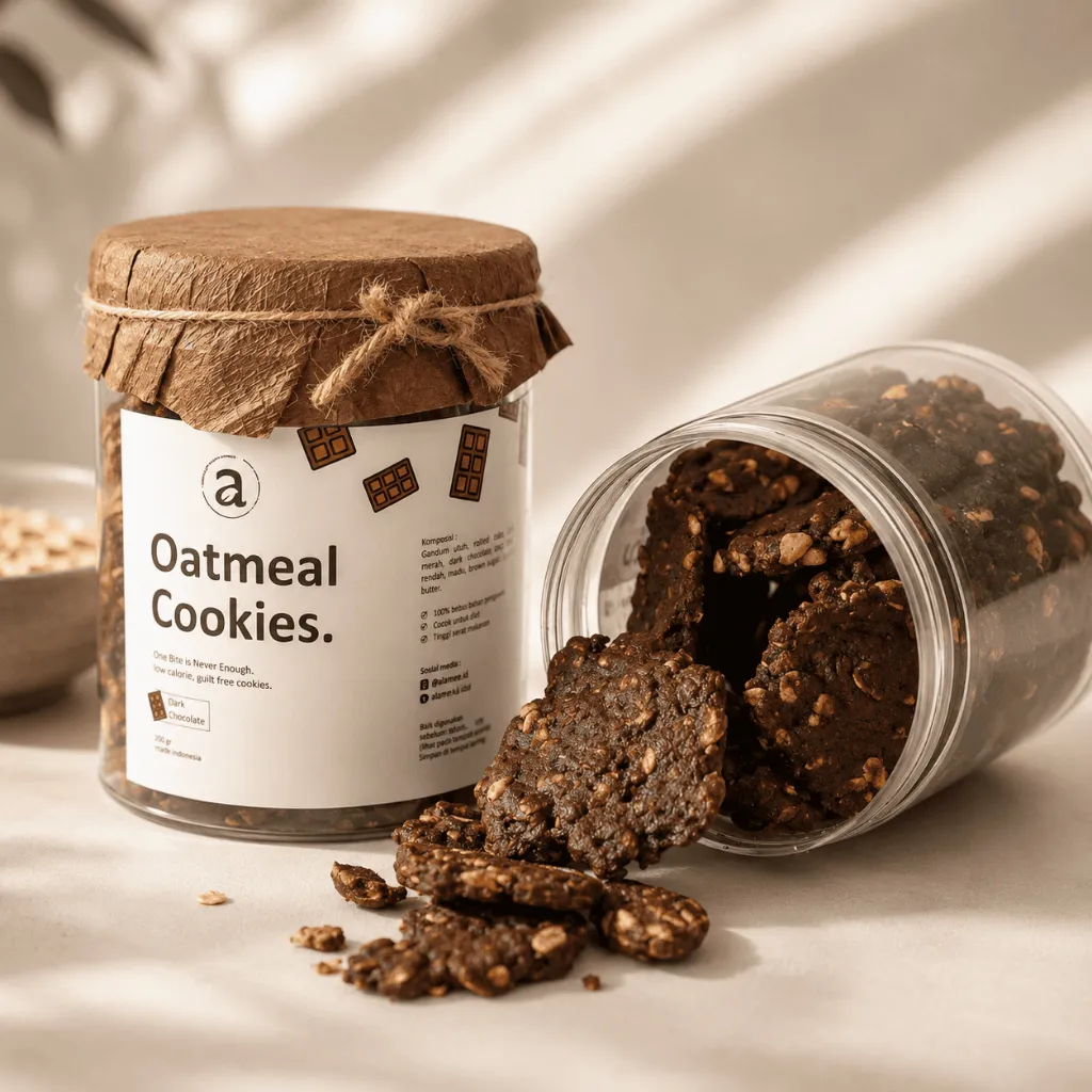ALAMEE Cookies Oatmeal - Dark Chocolate Cemilan Diet Healthy Snack Sehat Oat 225gr