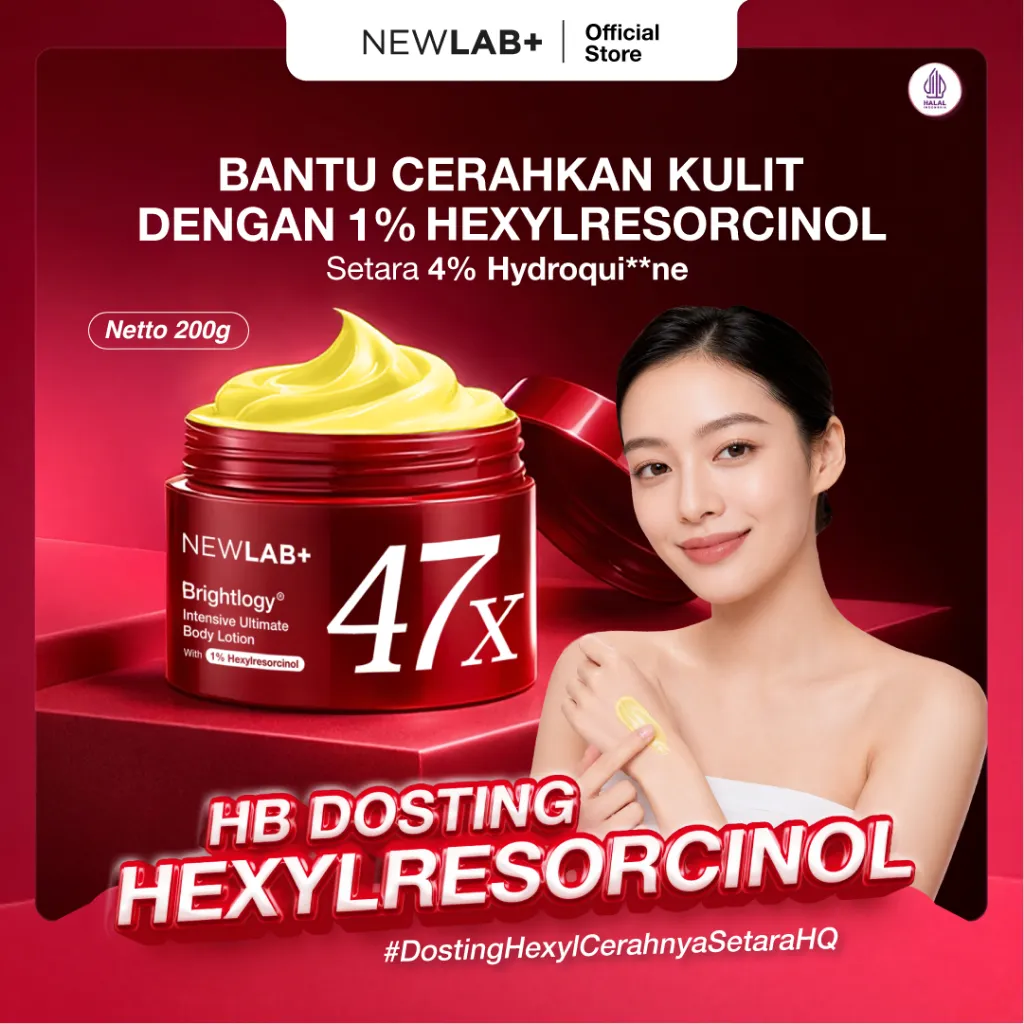 NEWLAB HB Dosting 200g| Brightlogy Intensive Ultimate Body Lotion with 1% Hexyl | Body Lotion Pemutih Badan | Handbody | Body Care untuk Mence