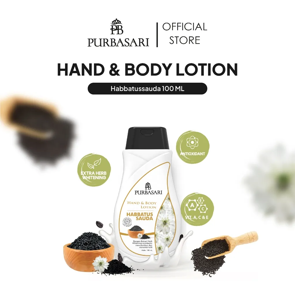 Purbasari Hand & Body Lotion Habbatussauda / Purbasari HBL Habbatussauda / Purbasari HB Lotion Habbatussauda Viral