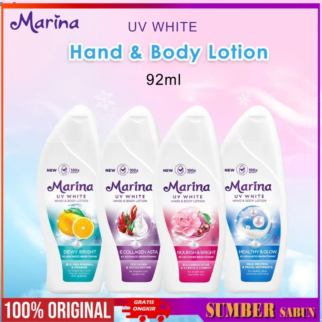 Marina UV White Hand And Body Lotion Nourish and Bright / Healty & Glow / Hydra Bright / E Collagen