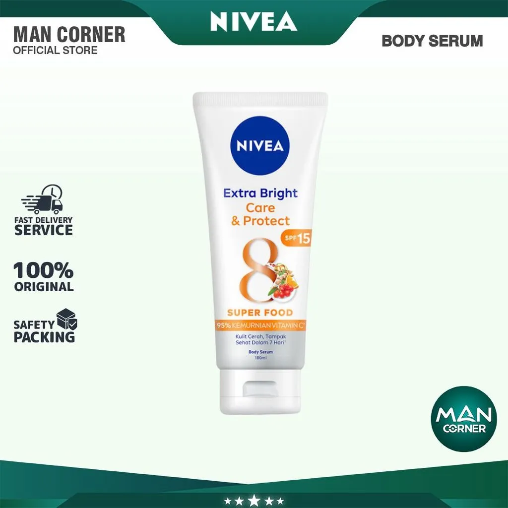 Nivea Body Serum Extra Bright Care & Protect SPF 15 180ml | Man Corner