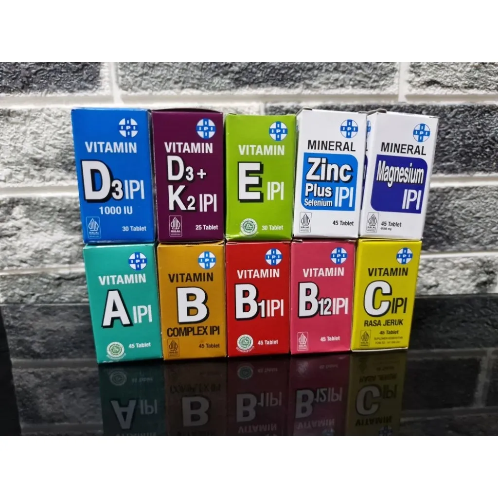 VITAMIN IPI ALL VARIAN (A IPI/B COMPLEX IPI/B1 IPI/B12 IPI/C IPI/D3 1000 IPI/D3K2 IPI/E IPI/MAGNESIUM IPI/ZINC IPI)