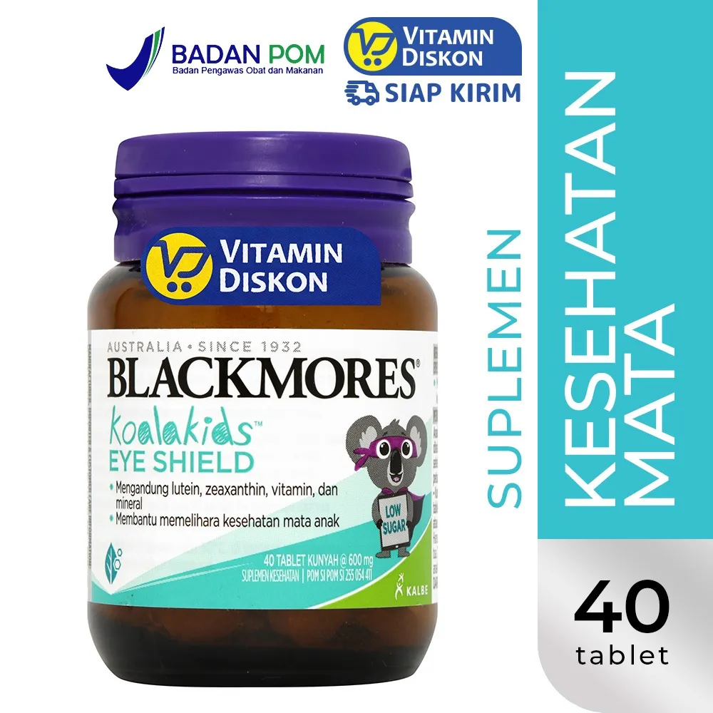 BLACKMORES KOALAKIDS EYE SHIELD 40 CHEW TABS | SUPLEMEN MATA ANAK, KESEHATAN MATA, MELINDUNGI DARI SINAR BLUELIGHT, MATA KERING, MATA LELAH, VITAMIN A, VITAMIN E, LUTEIN, ZINC