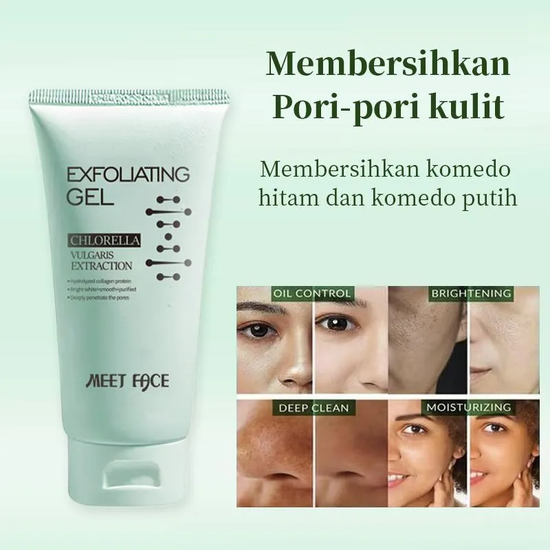 Exfoliating Gel pengelupas ekstrak herbal, melembabkan, menutrisi, mencerahkan dan memperbaiki kulit kusam, 50g cocok untuk seluruh tubuh Perawatan Kulit Wajah pengelupasan wajah