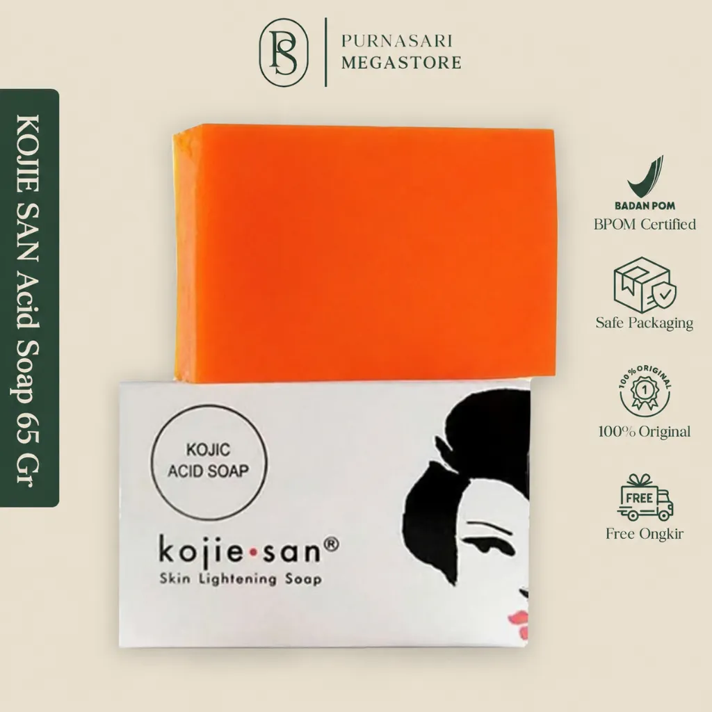 Kojie San Sabun Kojic Acid 65 gr | Kojiesan Sabun Wajah Kojiesan Sabun Pemutih Badan BPOM 65Gr