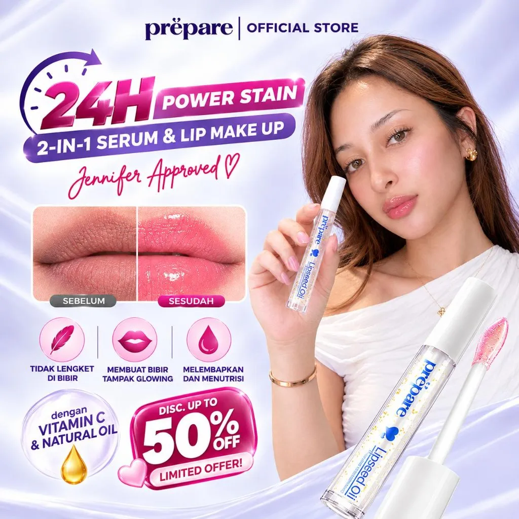 Prepare Lipseed Oil Pelembab Bibir Lip Serum Pencerah Bibir Hitam Perawatan Bibir Kering Serum Bibir