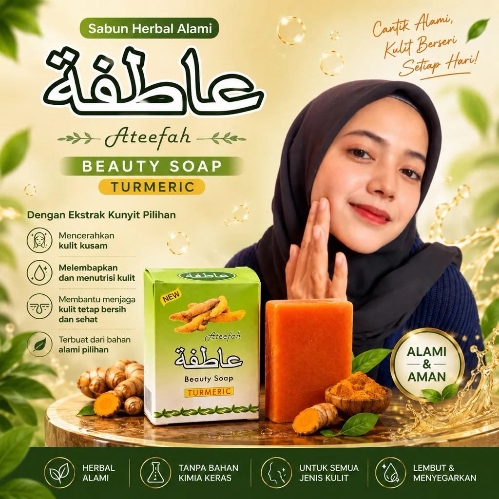Sabun Arab Ateefah Turmeric Original BPOM - Membuat Kulit Lebih Cerah Lembab & Lembut