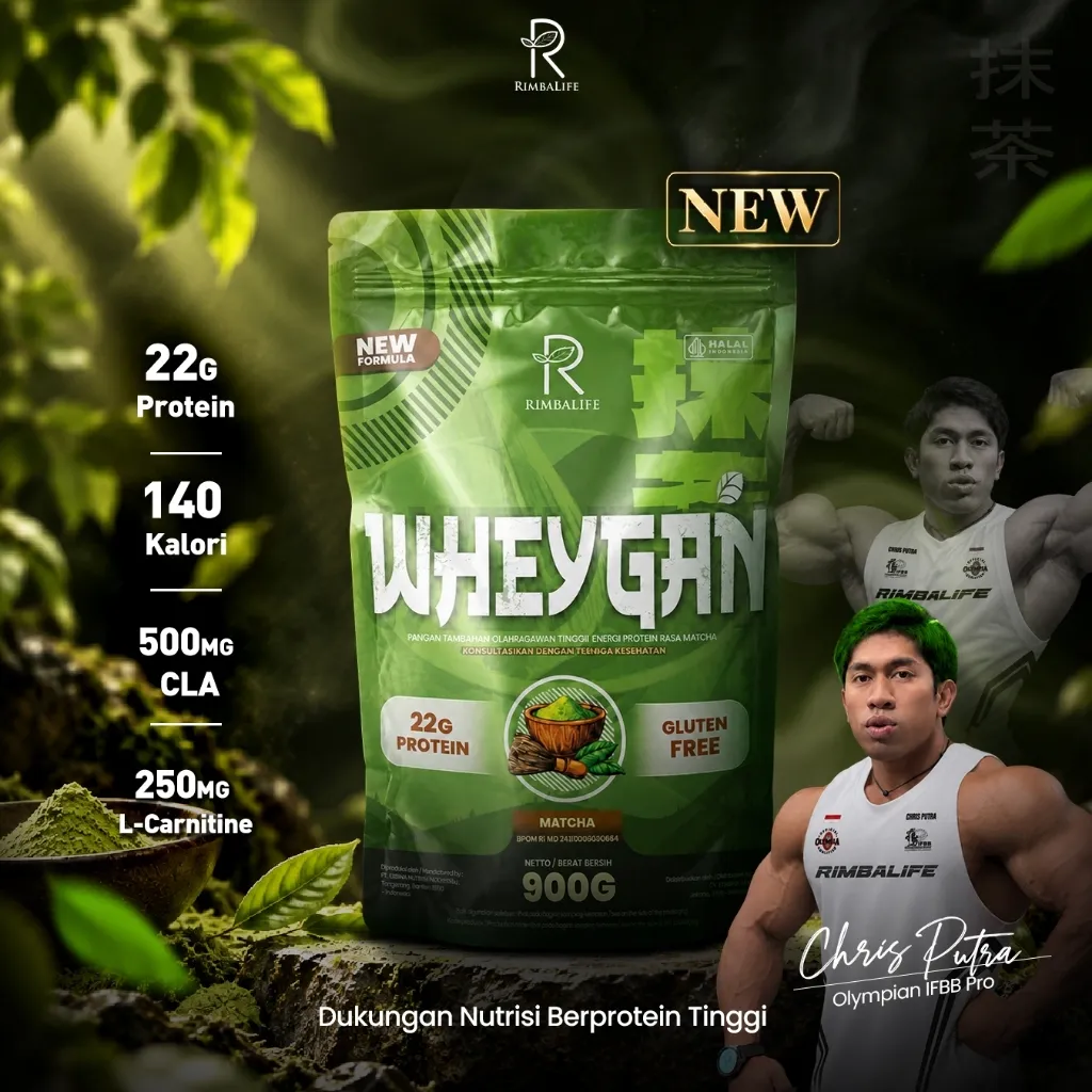 Rimbalife Wheygan Matcha Protein with CLA + L-Carnitine 900gram & 350gr / High Plant Based Protein Powder