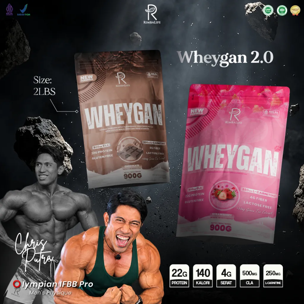 Rimbalife Wheygan Protein with CLA + L-Carnitine 900gram / 2 Lbs High Plant Based Protein Powder