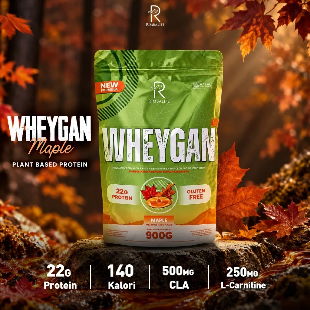 Rimbalife Wheygan Maple Protein with CLA + L-Carnitine 900gram & 350gr / High Plant Based Protein Powder