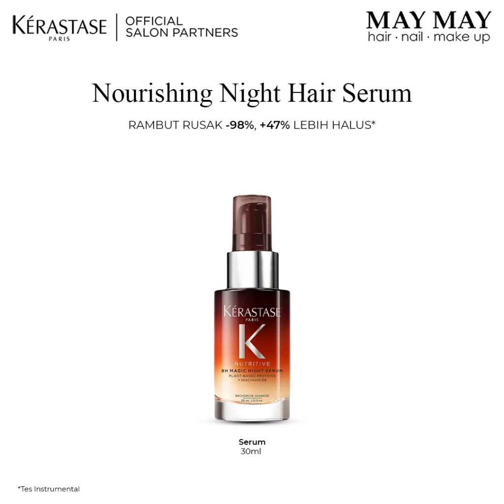 [TRAVEL SIZE] Kerastase 8H Magic Night Serum 30ml Night Serum for Dry Hair - Serum Rambut untuk Rambut Kering - Mengandung Niacinamide & Plant Based Protein