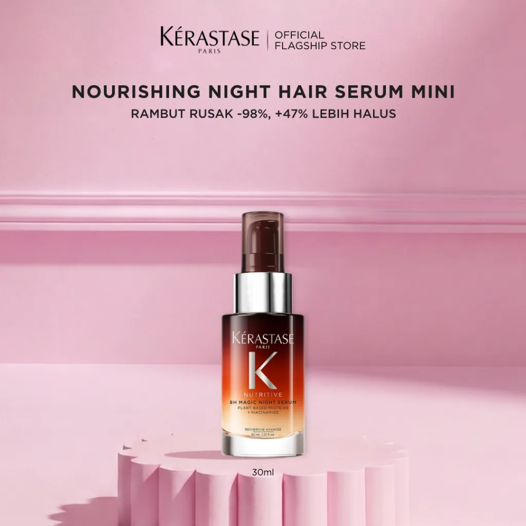 Kerastase 8H Magic Night Serum 30ml Night Serum for Dry Hair - Serum Rambut untuk Rambut Kering - Mengandung Niacinamide & Plant Based Protein
