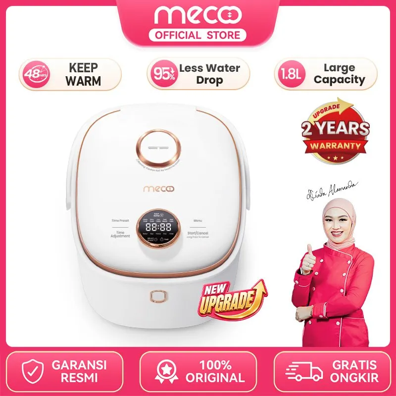 [NEW] Mecoo Most Aesthetic Rice Cooker Pro UltraWarmth 48H 1.8L Anti Netes Magicom 480 Low Watt BPA Free  Low Carbo Low Sugar