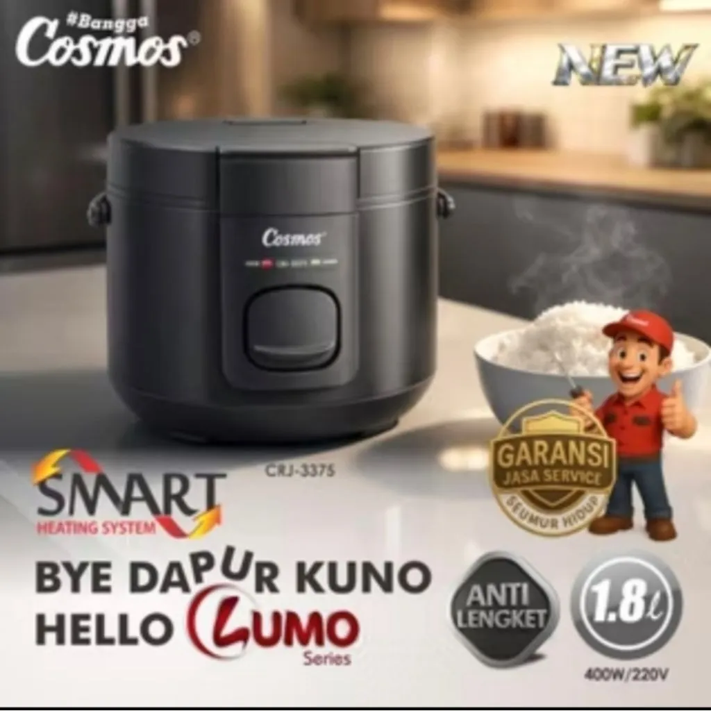Magic Com,Rice Cooker,Penanak Nasi COSMOS CRJ 3375 3in1 1,8liter
