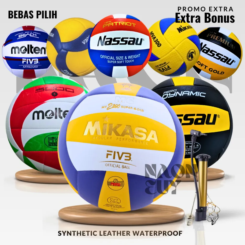 Bola voli volley voly volli Original empuk lembut jahit mesin Bola size 5 jahit mesin empuk murah dewasa Free Jaring &Pentil
