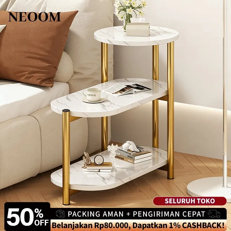 COD Meja Sudut Minimalis 3 Tingkat Rak Display Ruang Tamu Meja Samping Sofa Hias Meja Bunga Pojok