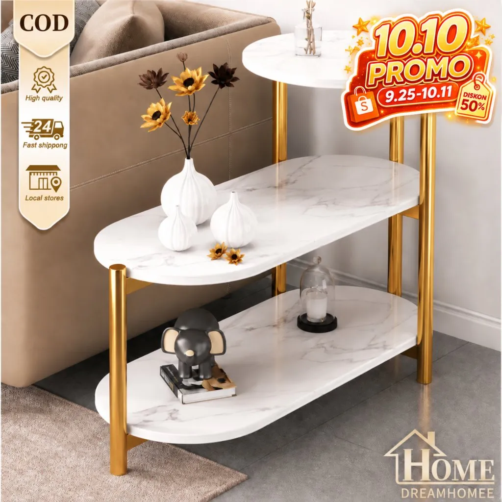 COD Meja Kopi  Meja Tamu Meja Nakas Meja Minimalis  Side Table Living Room Meja Samping Tiga Tingkat Sudut Meja Penyimpanan Coffee Table Sofa Side Cabinet