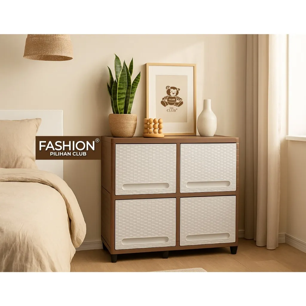 CLUB Fashion Double - Meja Nakas Minimalis Bedside Samping Table Kamar Tidur Kabinet Serbaguna