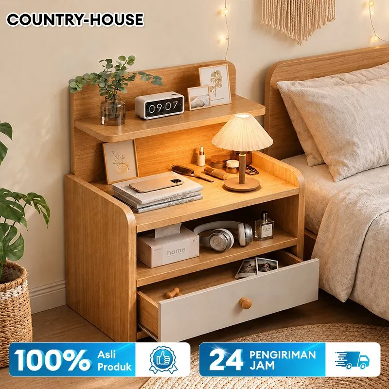 COUNTRY-HOUSE Meja Nakas Bedside Table Meja Samping Kamar Tidur Meja Nakas Serbaguna