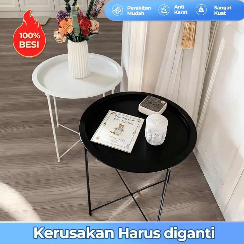Meja Kopi Besi Murni Meja Kopi Lipat Meja Kopi Mini Gaya Minimalis Meja Samping Tempat Tidur Kamar