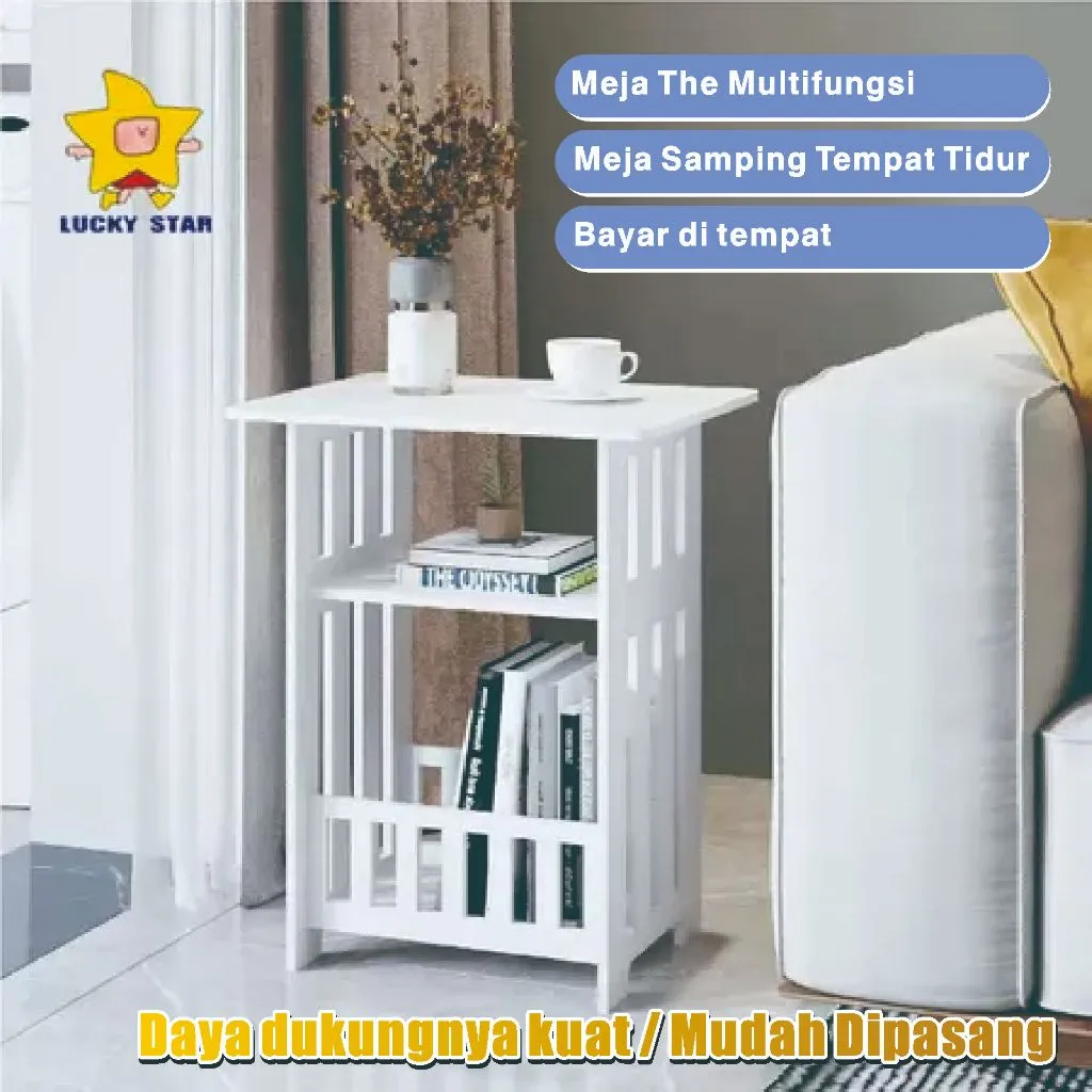 LUCKY STAR /Ukuran lebih besar dan lebih tebal/Meja sudut multifungsi meja kopi persegi meja sudut minimalis  meja kopi persegi  meja sudut minimalis  meja santai kecil  meja majalah Meja samping tempat tidur