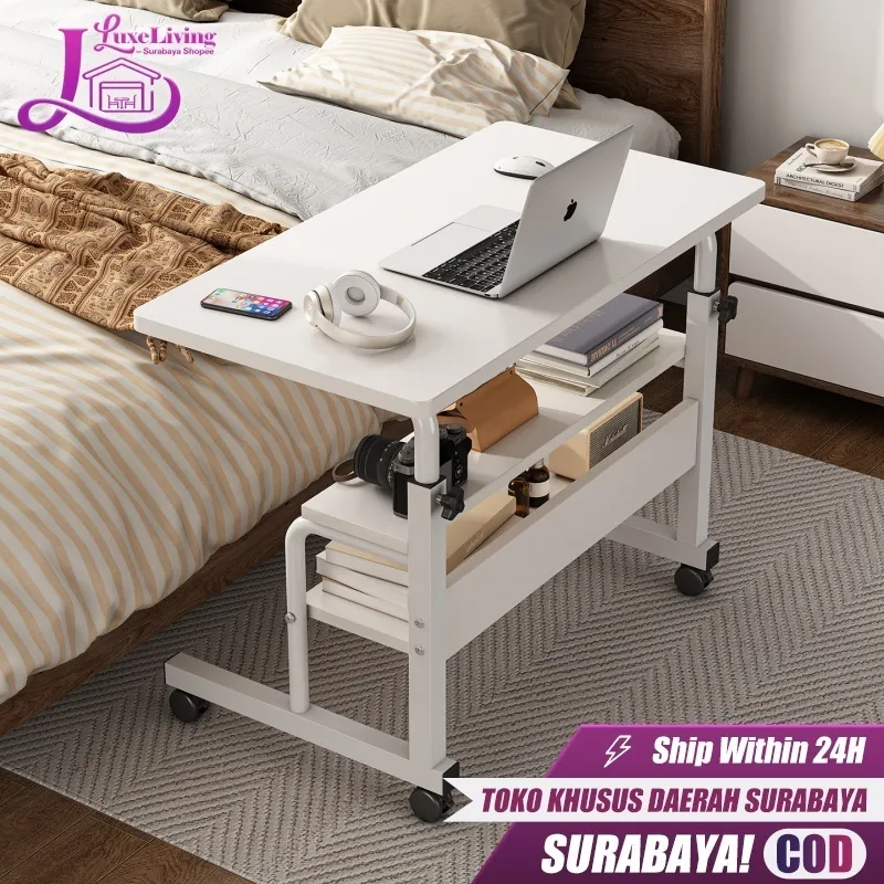 [Surabaya Express]Meja Samping Tempat Tidur Adjustable Meja Laptop Lipat Meja Belajar Meja Standing Desk Adjustable Meja Tinggi Adjustable