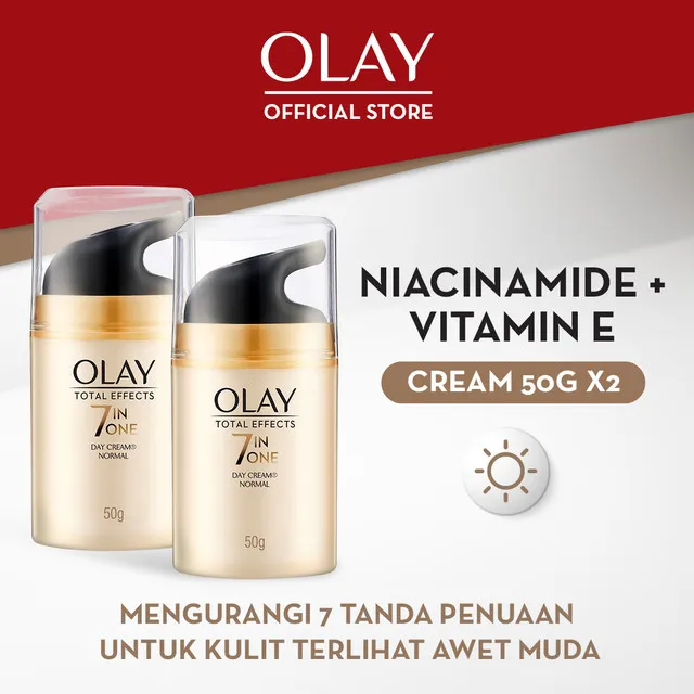 Olay Total Effects 7in1 Day Cream Moisturizer Niacinamide Skincare Antiaging 50g - Isi 2